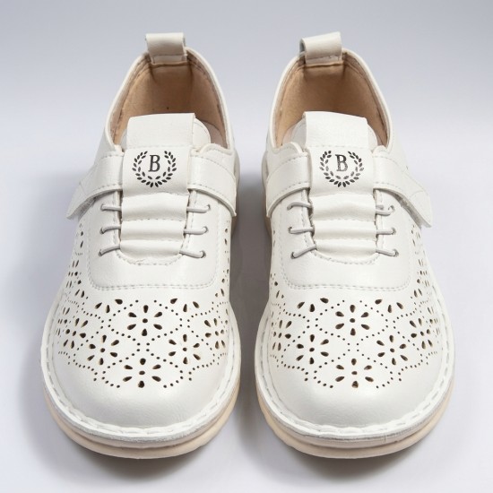 S599-2 White Дамски летни обувки от естествена кожа