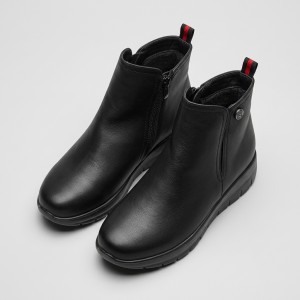 6018-2 Black Дамски боти от естествена кожа