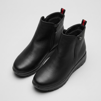 6018-2 Black Дамски боти от естествена кожа