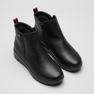 6018-2 Black Дамски боти от естествена кожа