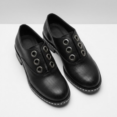 514-6235 Black Дамски летни обувки от естествена кожа