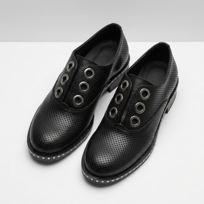514-6235 Black Дамски летни обувки от естествена кожа