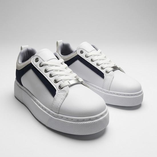 01-1 White/Navy Дамски маратонки
