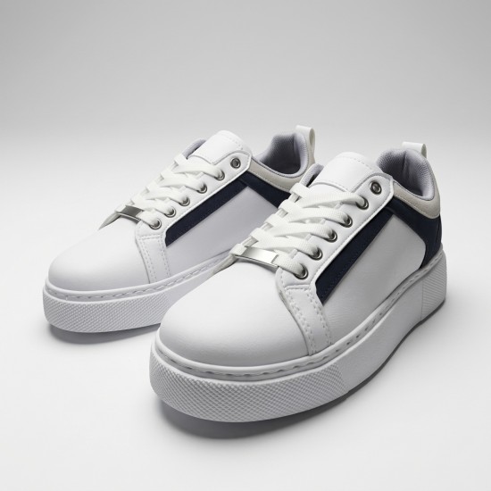 01-1 White/Navy Дамски маратонки
