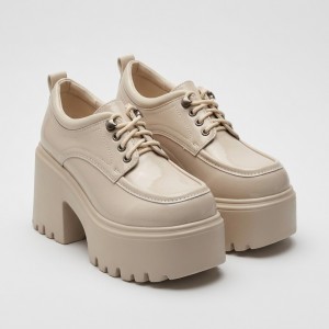 A5907-2 Beige Дамски ежедневни обувки на токчета