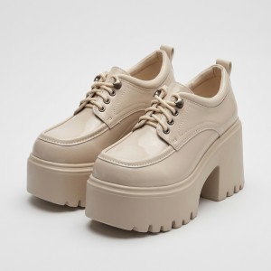 A5907-2 Beige Дамски ежедневни обувки на токчета
