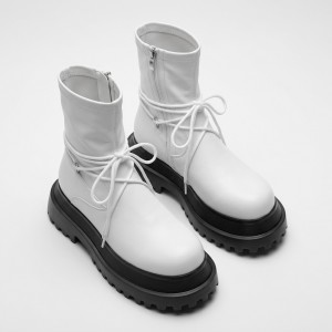 0310-2 White Дамски боти на платформа