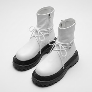 0310-2 White Дамски боти на платформа