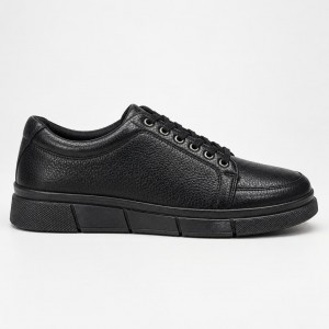 910 Black Мъжки ежедневни обувки от естествена кожа