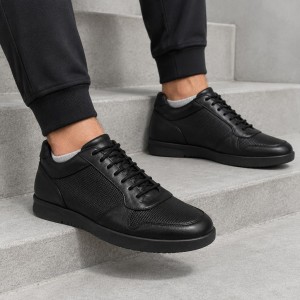 TQ 64 Black Мъжки ежедневни обувки от естествена кожа