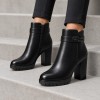 Q130 Black Дамски боти на токчета