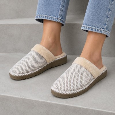 154256 Beige+ Дамски чехли