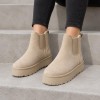 MY004 Beige Дамски боти на платформа