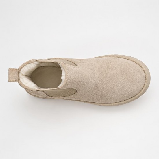 MY004 Beige Дамски боти на платформа