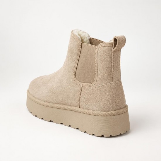 MY004 Beige Дамски боти на платформа