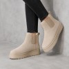MY004 Beige Дамски боти на платформа