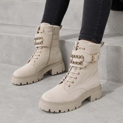 B9222 Beige Дамски боти