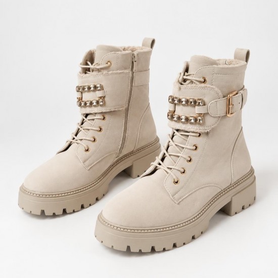 B9222 Beige Дамски боти