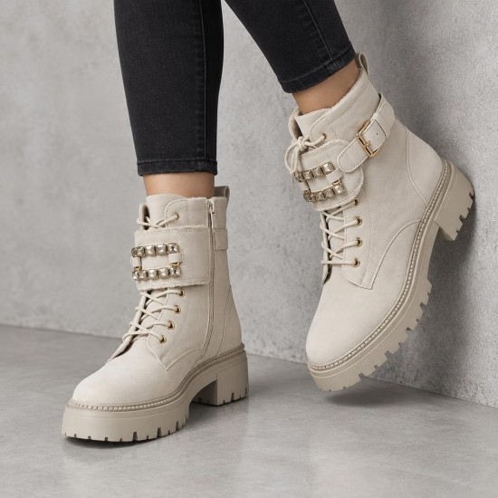 B9222 Beige Дамски боти
