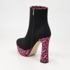 HT1300 Black Fuchsia Дамски боти на токчета
