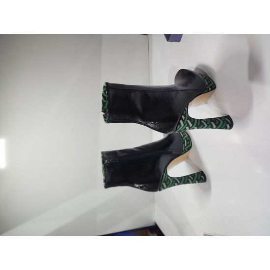 HT1300 Black Green Дамски боти на токчета
