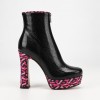HT1300 Black Fuchsia Дамски боти на токчета