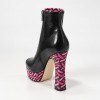 HT1300 Black Fuchsia Дамски боти на токчета
