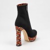 HT1300 Black Orange Дамски боти на токчета