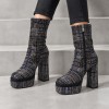 SL2099 Black Blue Дамски боти на токчета