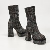 SL2099 Black Green Дамски боти на платформа