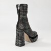 SL2099 Black Green Дамски боти на платформа