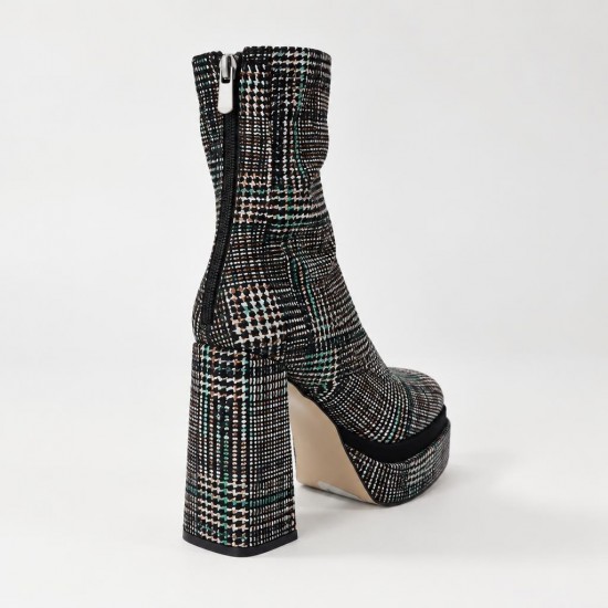 SL2099 Black Green Дамски боти на платформа