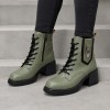 HA906 Green Дамски боти на платформа