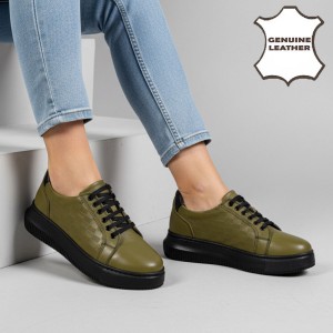 050 Green Дамски обувки от естествена кожа