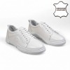 7036 White Мъжки ежедневни обувки от естествена кожа