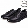 7050 Black Мъжки ежедневни обувки от естествена кожа