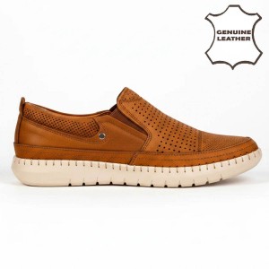 7062 Brown Мъжки ежедневни обувки от естествена кожа