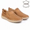 7063 Beige Мъжки ежедневни обувки от естествена кожа