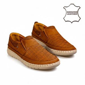 7063 Brown Мъжки ежедневни обувки от естествена кожа