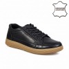 K330-1 Black Мъжки ежедневни обувки от естествена кожа