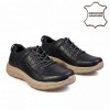 K367-1 Black Мъжки ежедневни обувки от естествена кожа